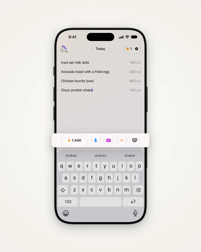 The buttons above the keyboard