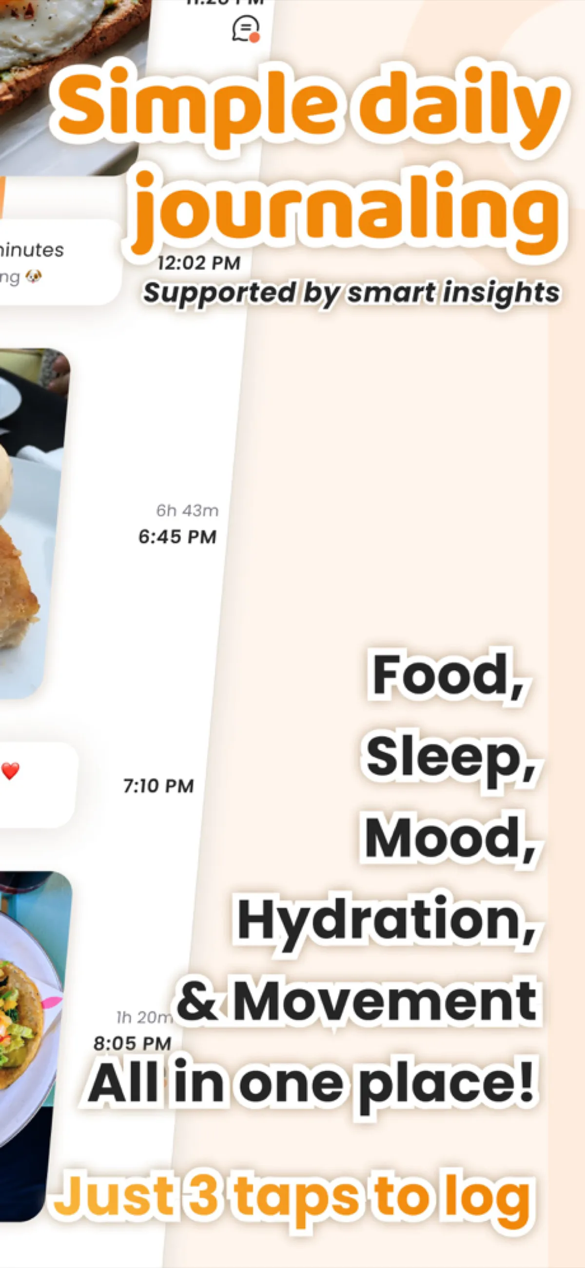 Ate app daily journaling view