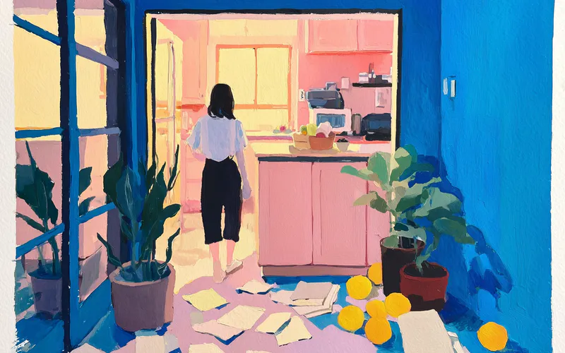 Artistic illustration representing choosing between weight loss app approaches