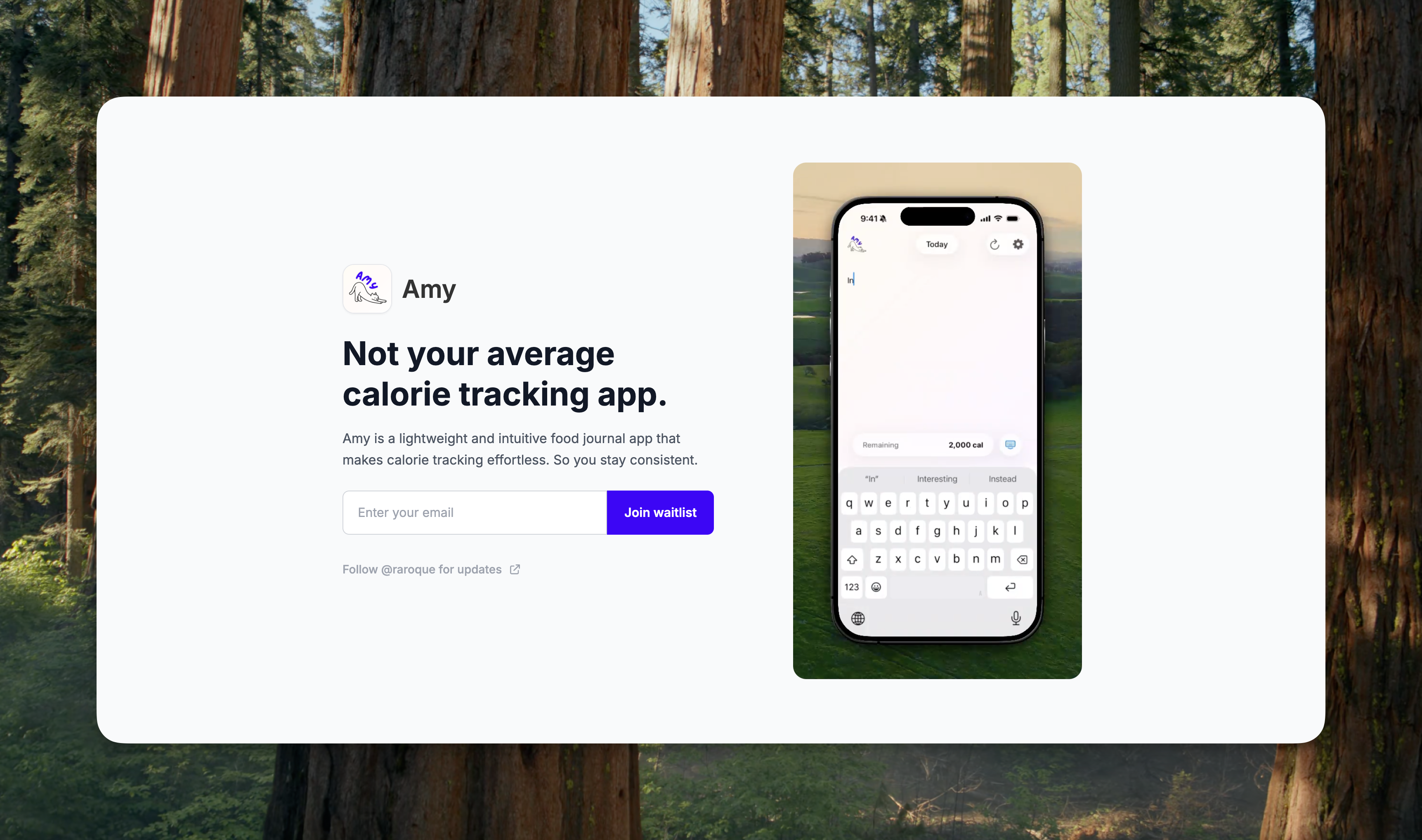 Thumbnail of Amy - Not your average calorie tracking app
