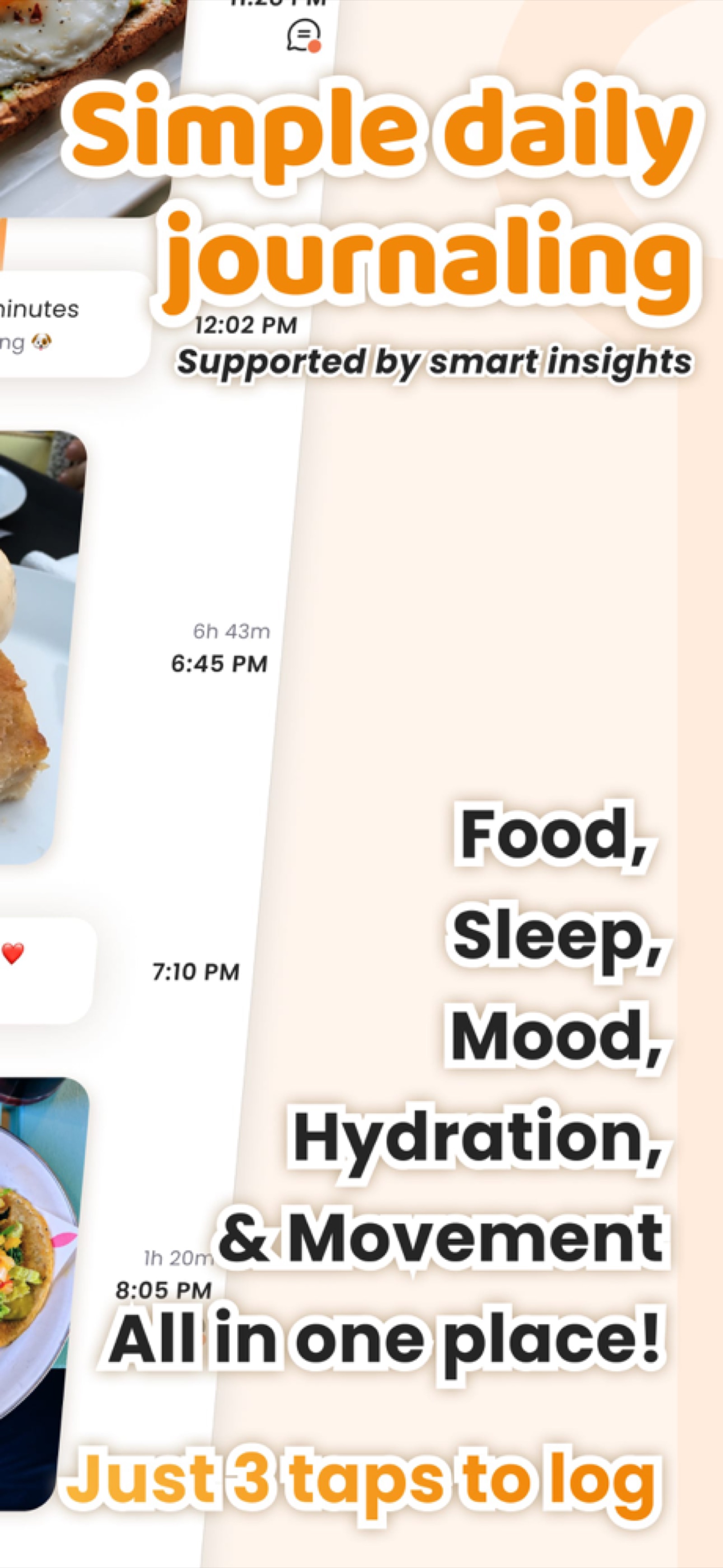 Ate app daily journaling view