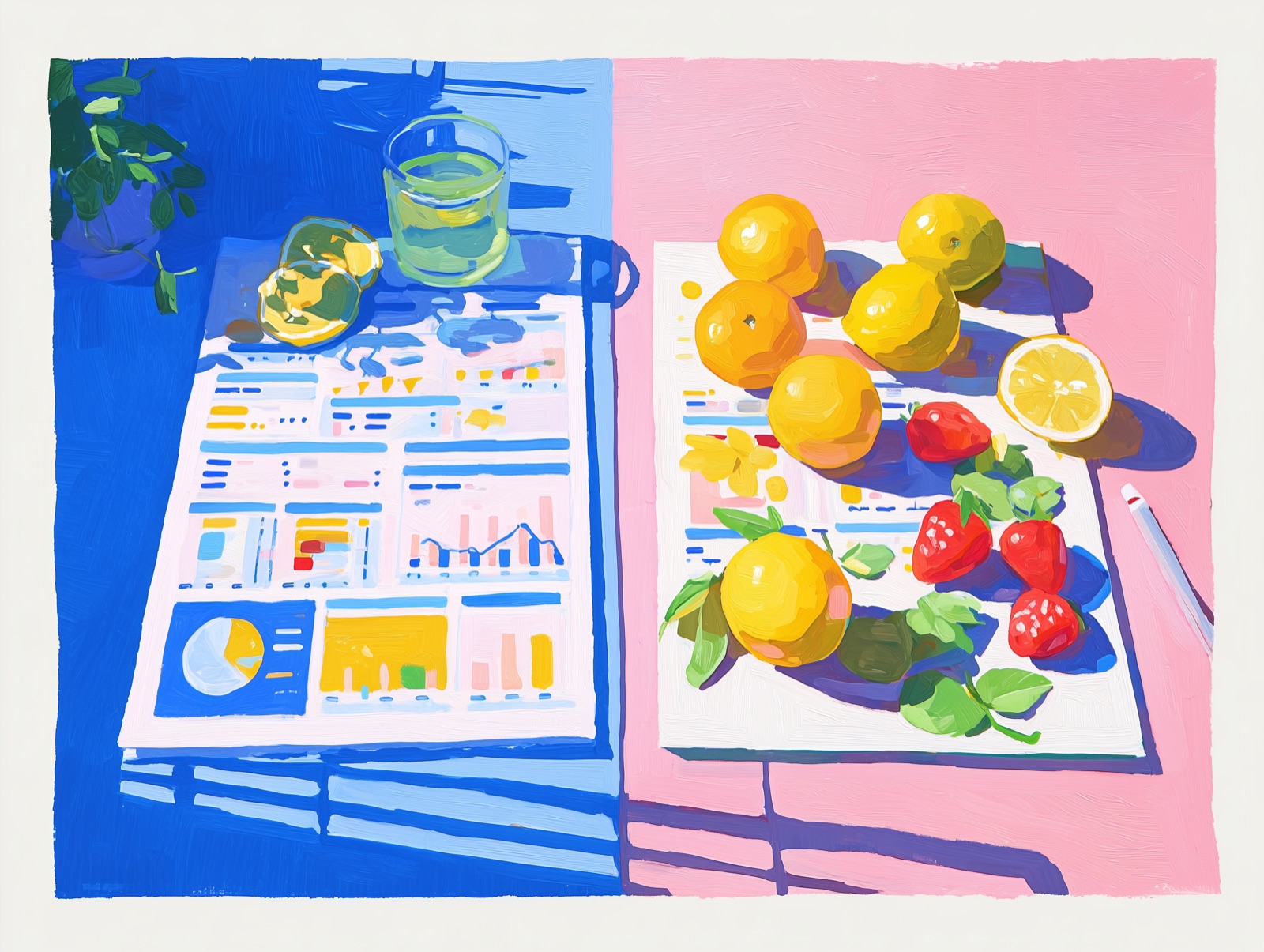 Artistic illustration comparing Cronometer and Amy Food Journal nutrition tracking apps
